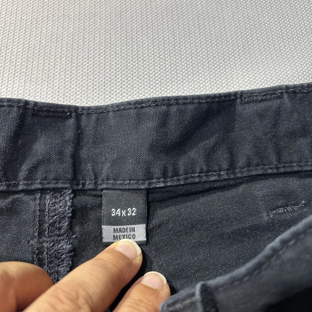Carhartt B151 BLK Work Pants 34x32 Loose Fit Black Utility Cargo Cotton Mens